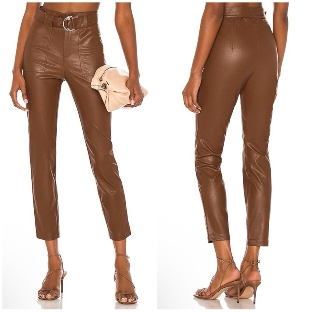 Revolve Superdown Chanice Buckle Pant in Chocolate Brown Size XS
